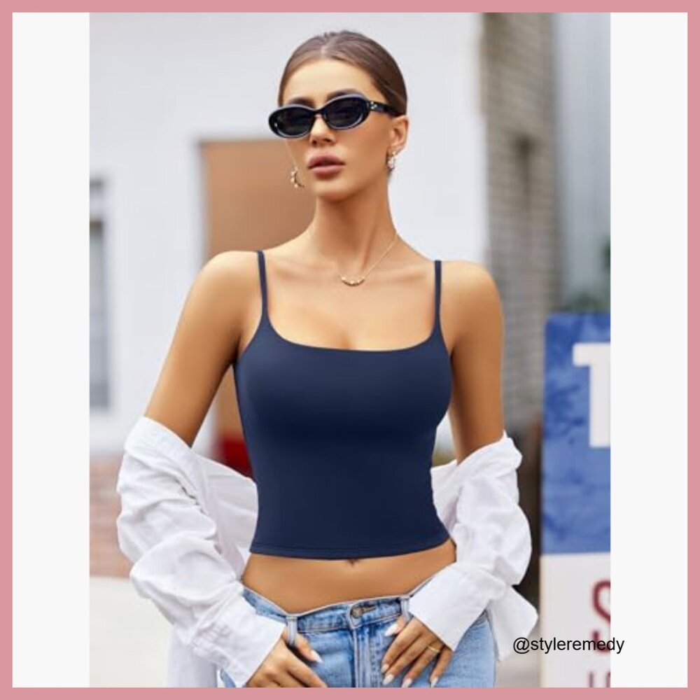 Double Lined Square Neck Spaghetti Strap Camisole… - image 3